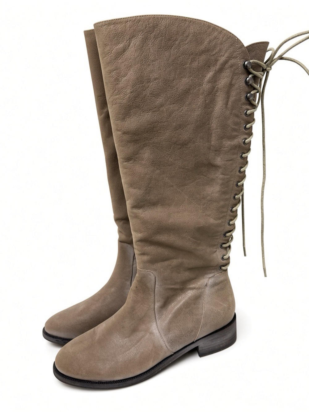 Joie Taupe Leather Tall Lace-Up Boots
Size: US 9 (EU 39.5)– Never Worn